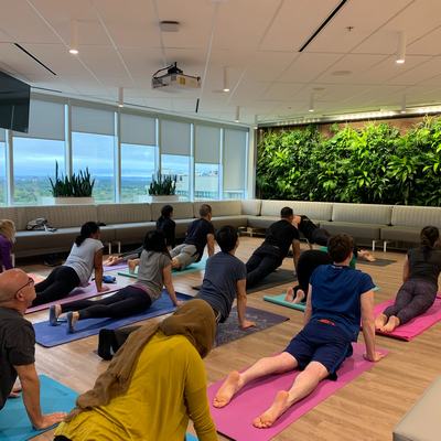 Centurion employees partaking in yoga classes at the head office.